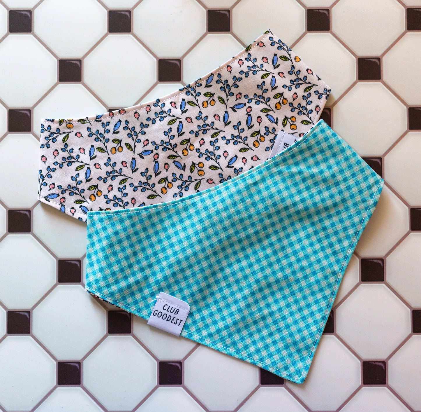 Blueberry Gingham Pet Bandana