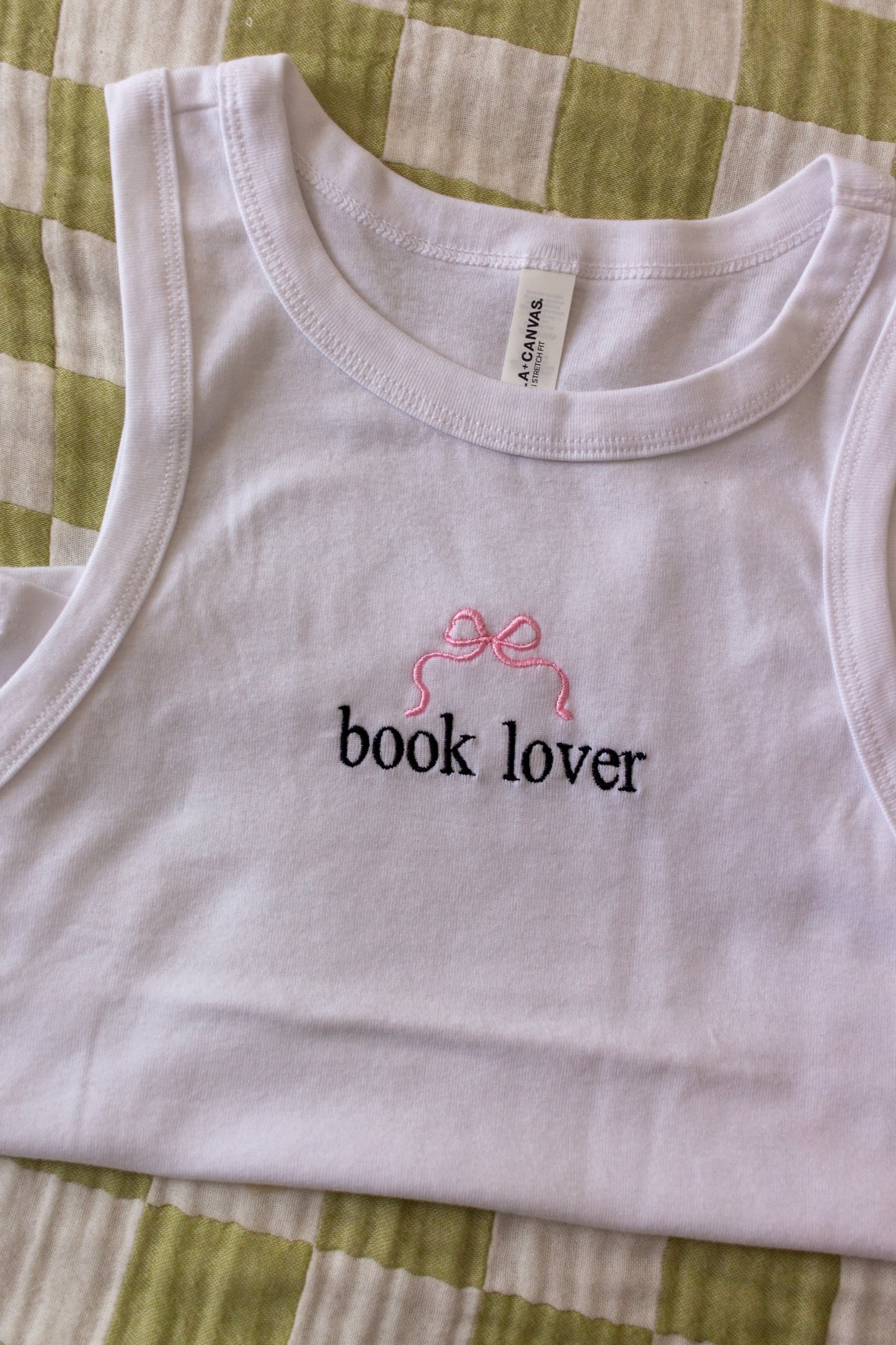 Book Lover Embroidered Tank