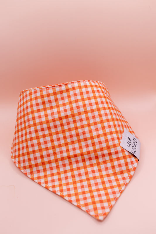 Orange Gingham Bandana