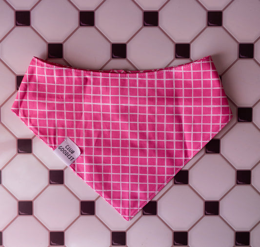 Pink Plaid Pet Bandana