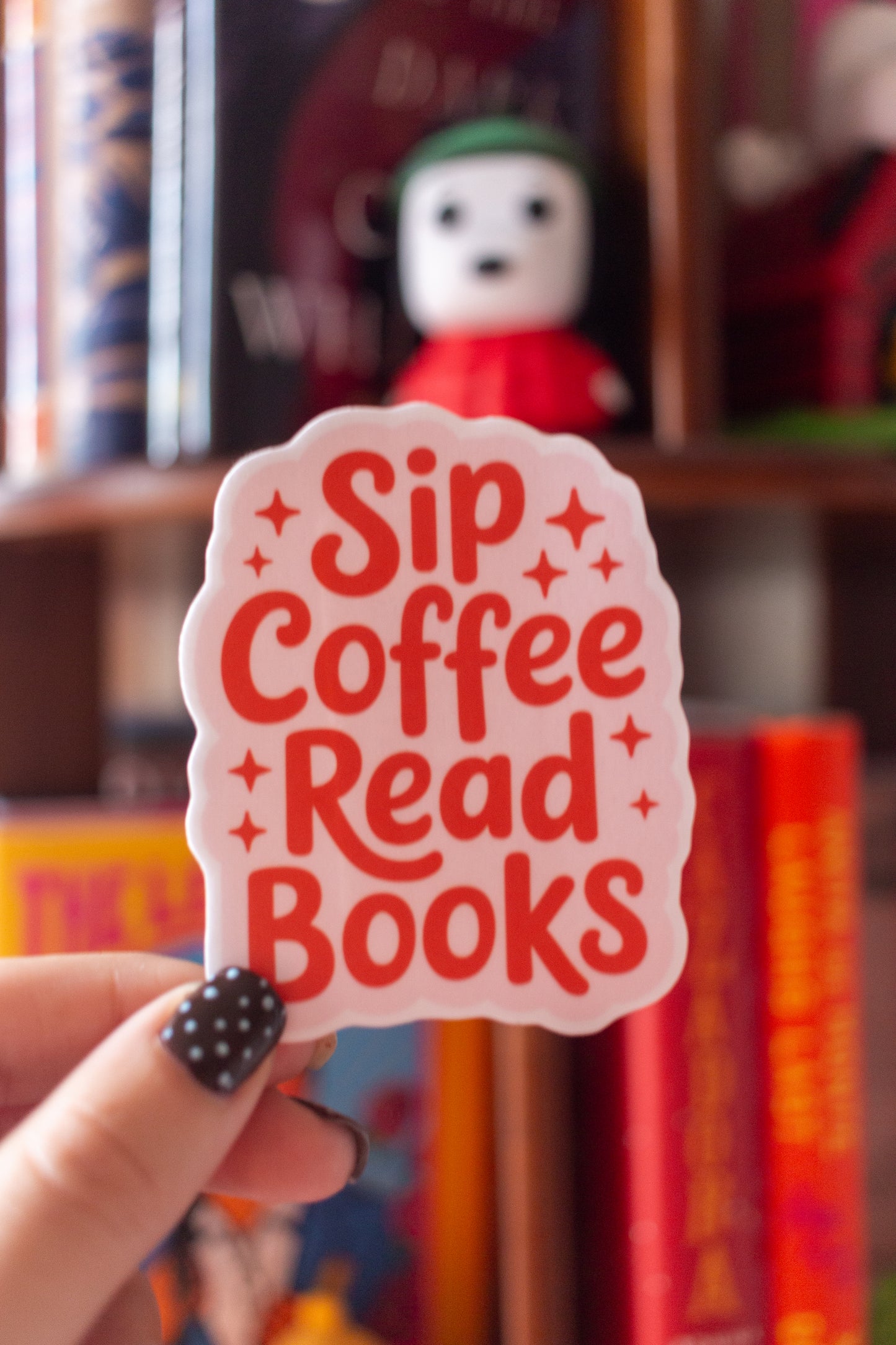 Sip Coffee, Read Books Sticker