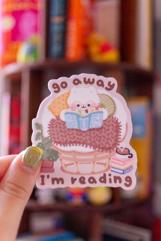 Go Away I'm Reading Sticker