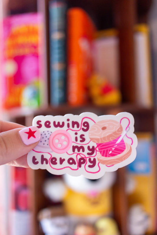 Sewing is My Therapy Sticker